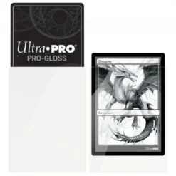 Ultra Pro: PRO-Gloss 100ct Standard Deck Protector sleeves: White (66 x 91 mm)