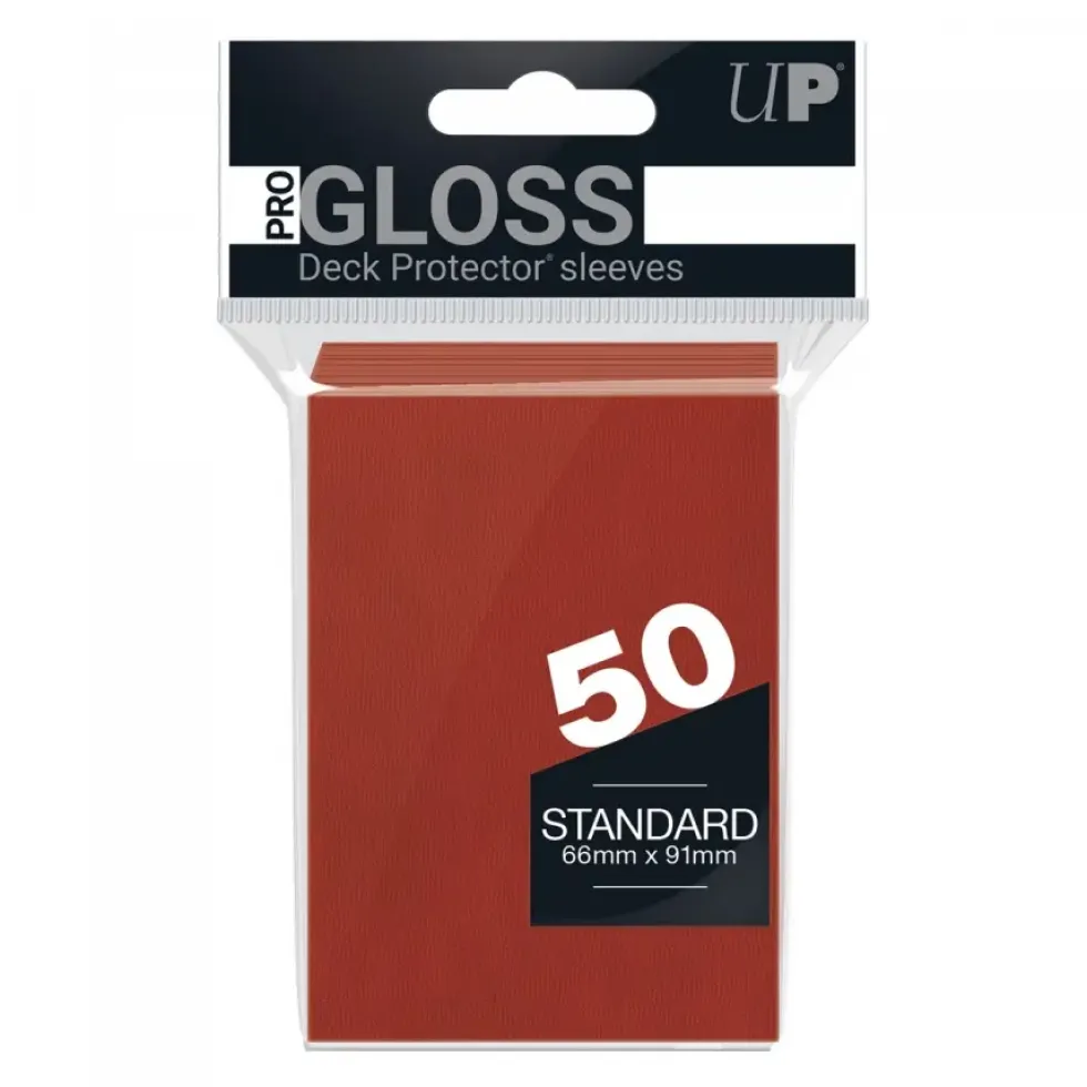 Ultra Pro: PRO-Gloss 50ct Standard Deck Protector sleeves: Red (66 x 91 mm)