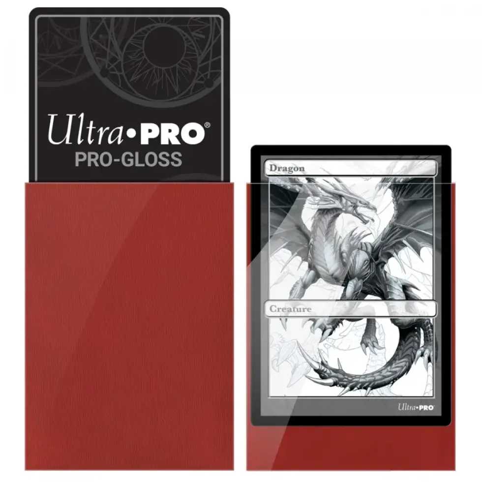 Ultra Pro: PRO-Gloss 50ct Standard Deck Protector sleeves: Red (66 x 91 mm)