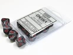 Velvet - Black/Red - d10, 10 st