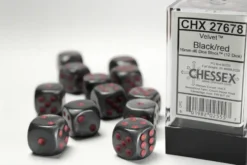 Velvet: Black/Red - d6, 12st (16mm, prickar)