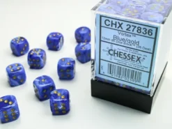 Vortex - Blue/Gold - d6, 36 st (12 mm, prickar)