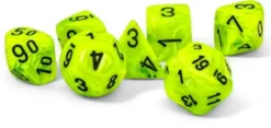 Vortex - Bright Green/Black - Mega-hedral Dice Set
