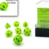 Vortex - Bright Green/Black - Mini-Polyhedral Dice set