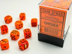 Vortex - Orange/Black - d6, 36 st (12 mm, prickar)